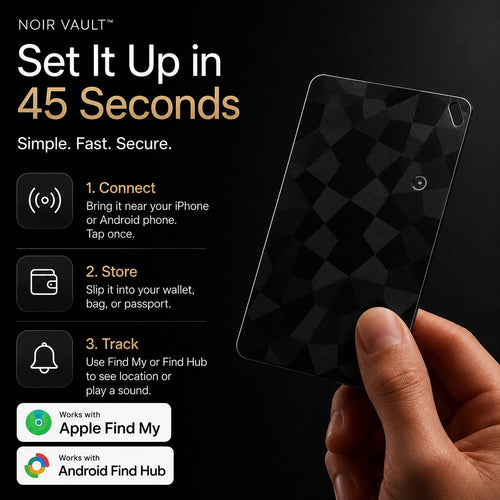 Noir Vault™ Smart Tracker Card – Anti-Loss Wallet Tracker