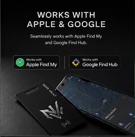 Noir Vault™ Smart Wallet Tracker Card