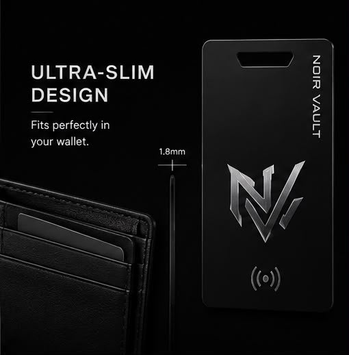 Noir Vault™ Smart Wallet Tracker Card