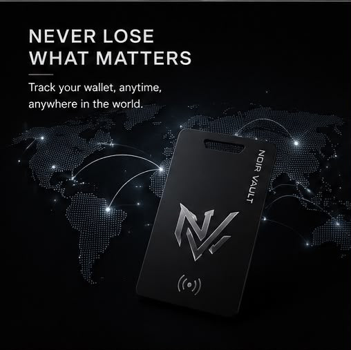 Noir Vault™ Smart Wallet Tracker Card