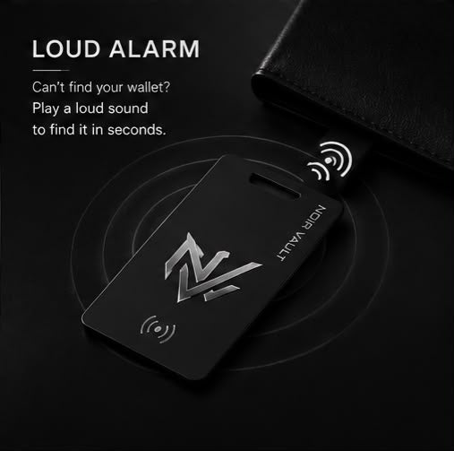 Noir Vault™ Smart Wallet Tracker Card
