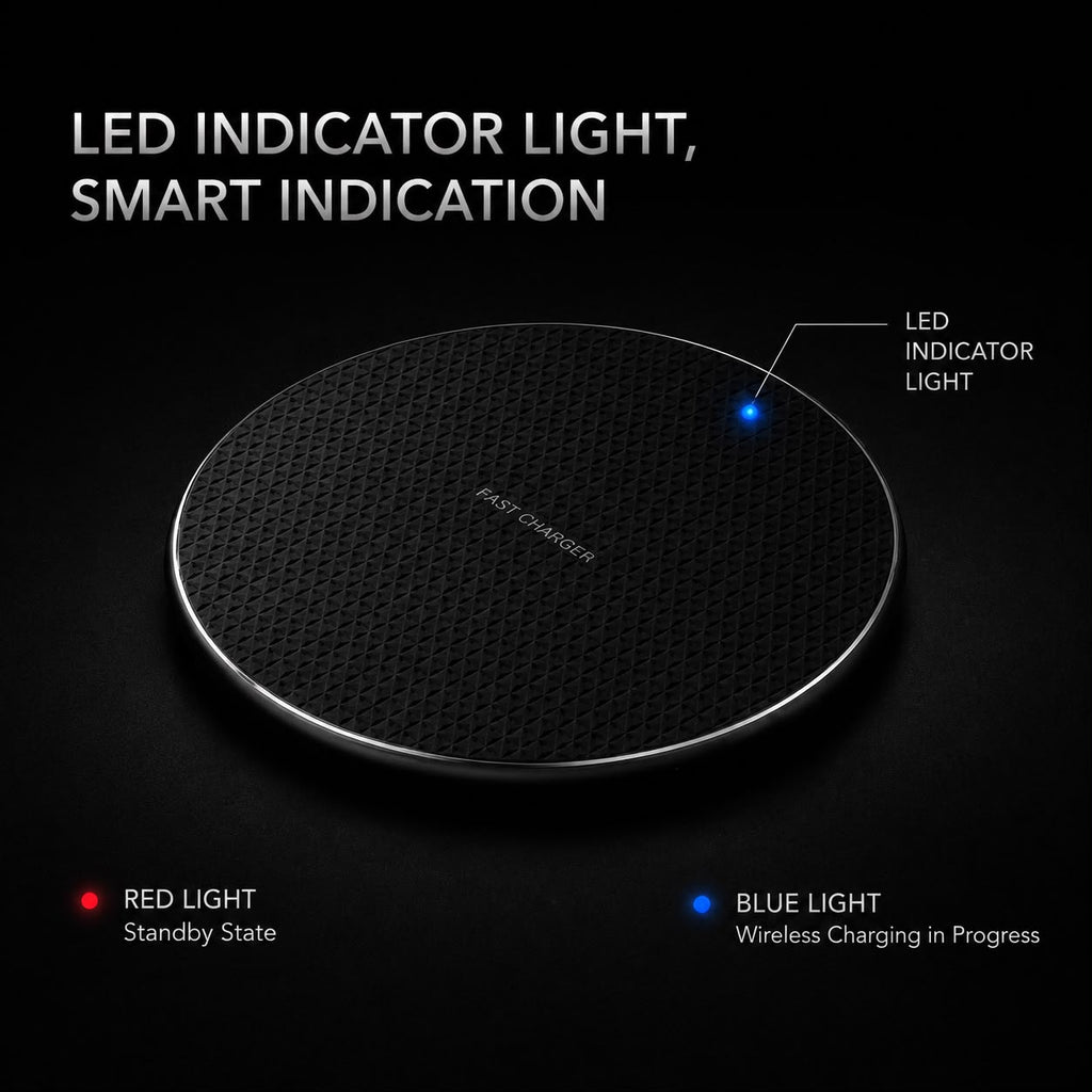 Noir Vault™ 15W Fast Wireless Charging Pad – Black